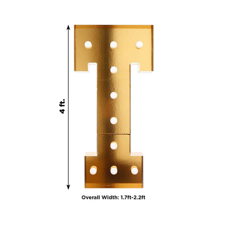 4ft Lighted Pre-Cut Foam Board LED Marquee Letter - Gold