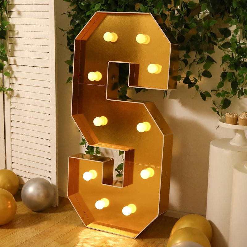 4ft Lighted Pre-Cut Foam Board LED Marquee Letter - Gold