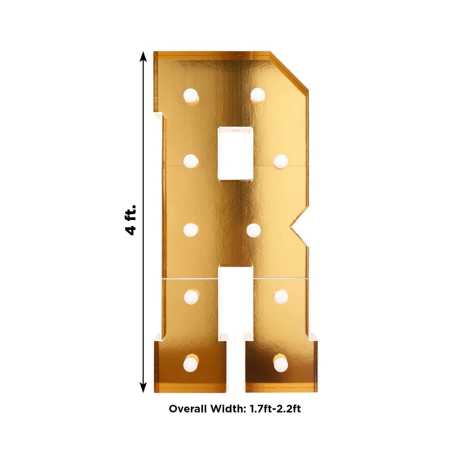 4ft Lighted Pre-Cut Foam Board LED Marquee Letter - Gold