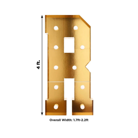 4ft Lighted Pre-Cut Foam Board LED Marquee Letter - Gold