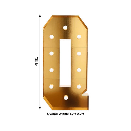 4ft Lighted Pre-Cut Foam Board LED Marquee Letter - Gold