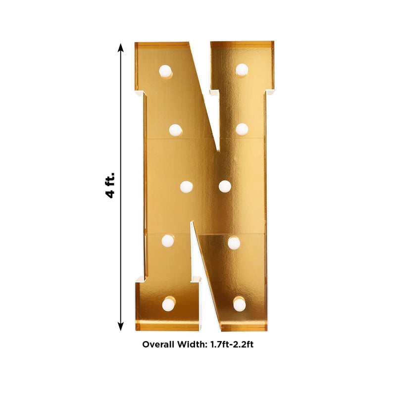 4ft Lighted Pre-Cut Foam Board LED Marquee Letter - Gold