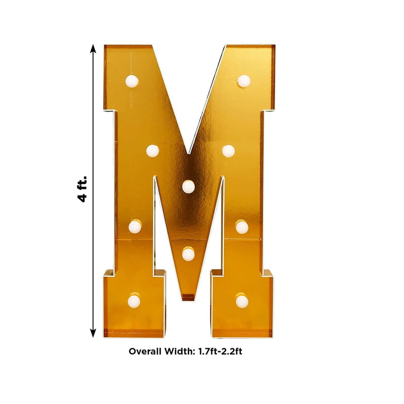 4ft Lighted Pre-Cut Foam Board LED Marquee Letter - Gold