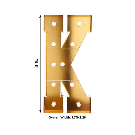 4ft Lighted Pre-Cut Foam Board LED Marquee Letter - Gold