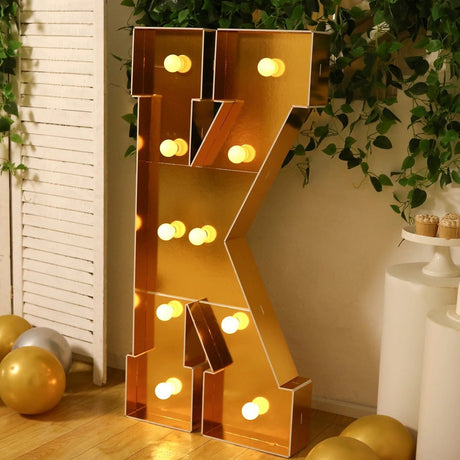 4ft Lighted Pre-Cut Foam Board LED Marquee Letter - Gold