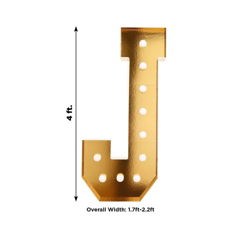 4ft Lighted Pre-Cut Foam Board LED Marquee Letter - Gold