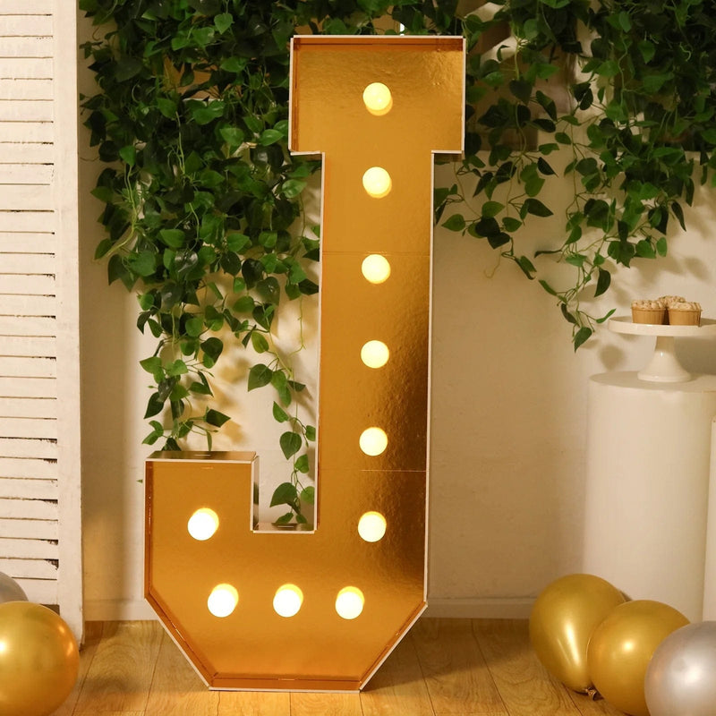 4ft Lighted Pre-Cut Foam Board LED Marquee Letter - Gold