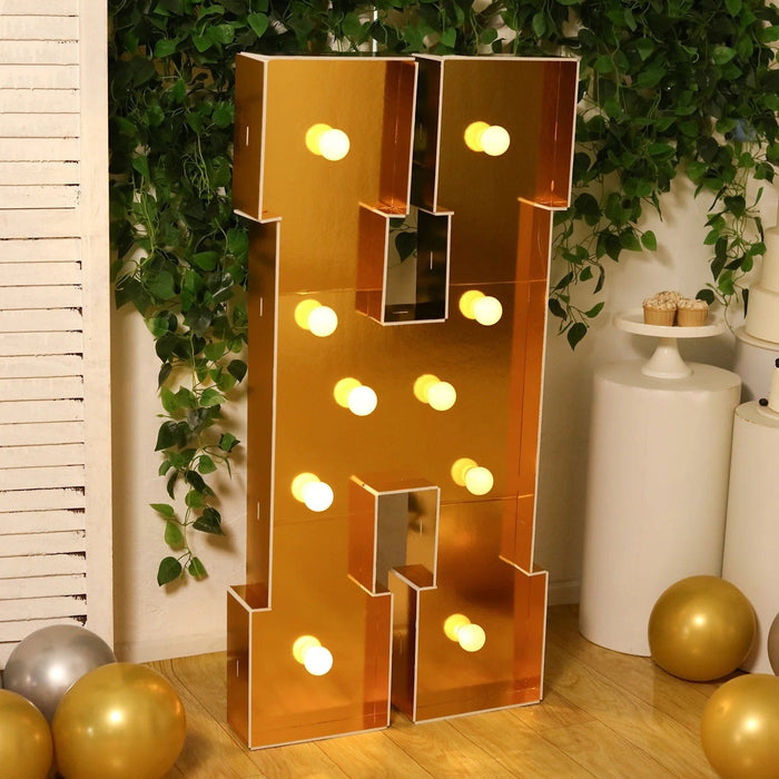 4ft Lighted Pre-Cut Foam Board LED Marquee Letter - Gold