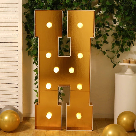 4ft Lighted Pre-Cut Foam Board LED Marquee Letter - Gold