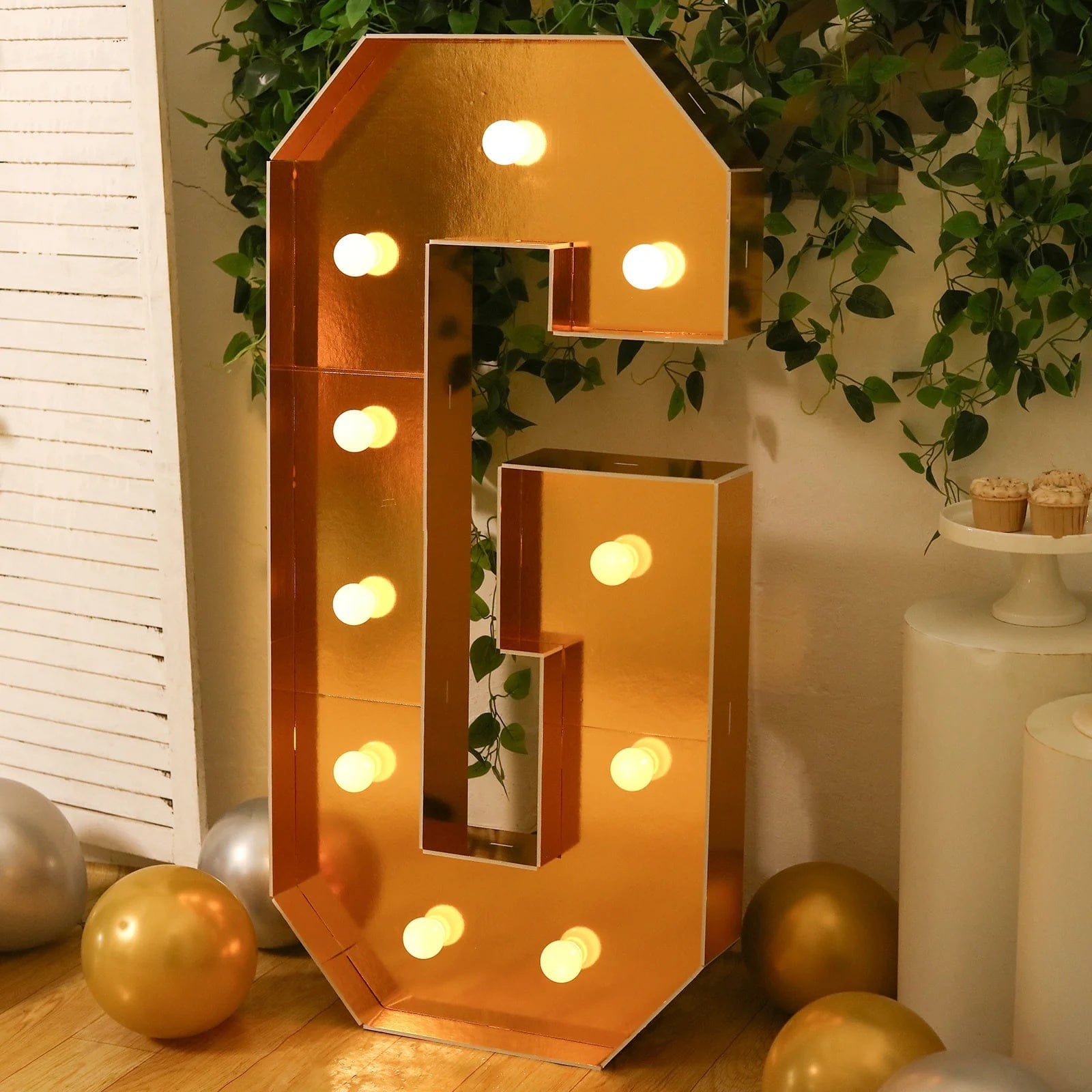 4ft Lighted Pre-Cut Foam Board LED Marquee Letter - Gold