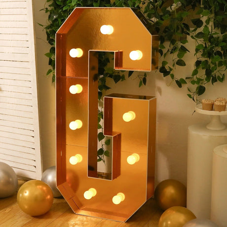 4ft Lighted Pre-Cut Foam Board LED Marquee Letter - Gold