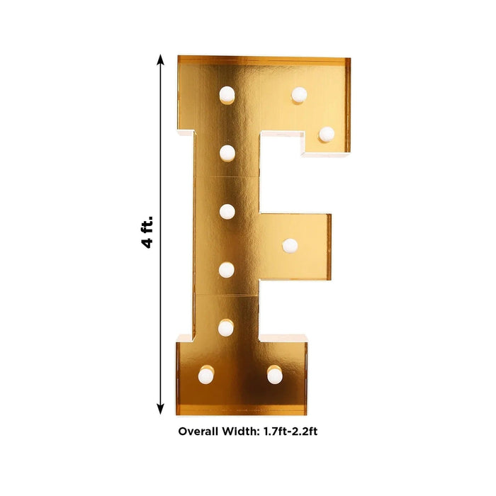 4ft Lighted Pre-Cut Foam Board LED Marquee Letter - Gold