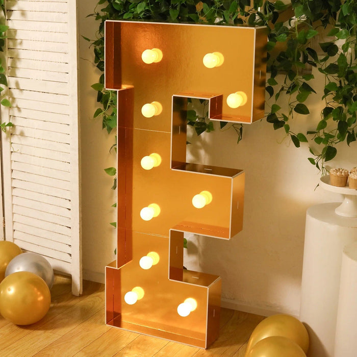 4ft Lighted Pre-Cut Foam Board LED Marquee Letter - Gold