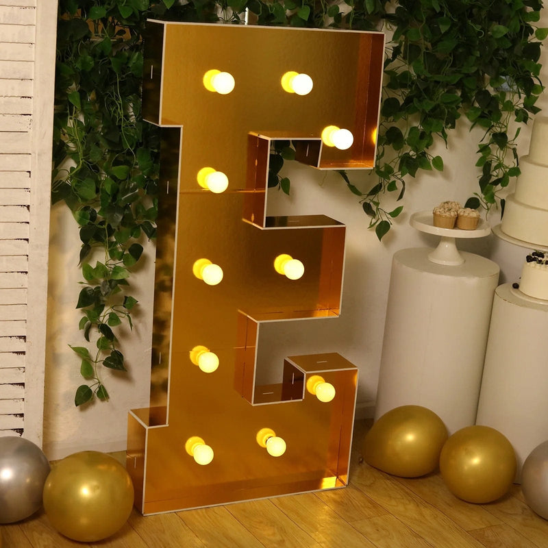 4ft Lighted Pre-Cut Foam Board LED Marquee Letter - Gold