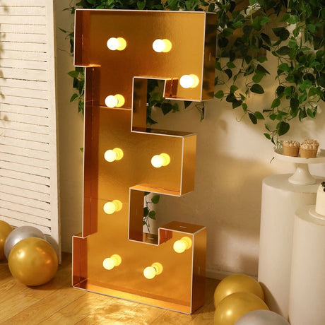 4ft Lighted Pre-Cut Foam Board LED Marquee Letter - Gold