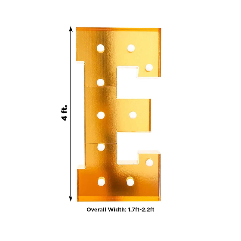 4ft Lighted Pre-Cut Foam Board LED Marquee Letter - Gold