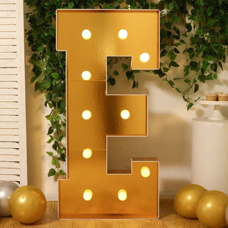 4ft Lighted Pre-Cut Foam Board LED Marquee Letter - Gold