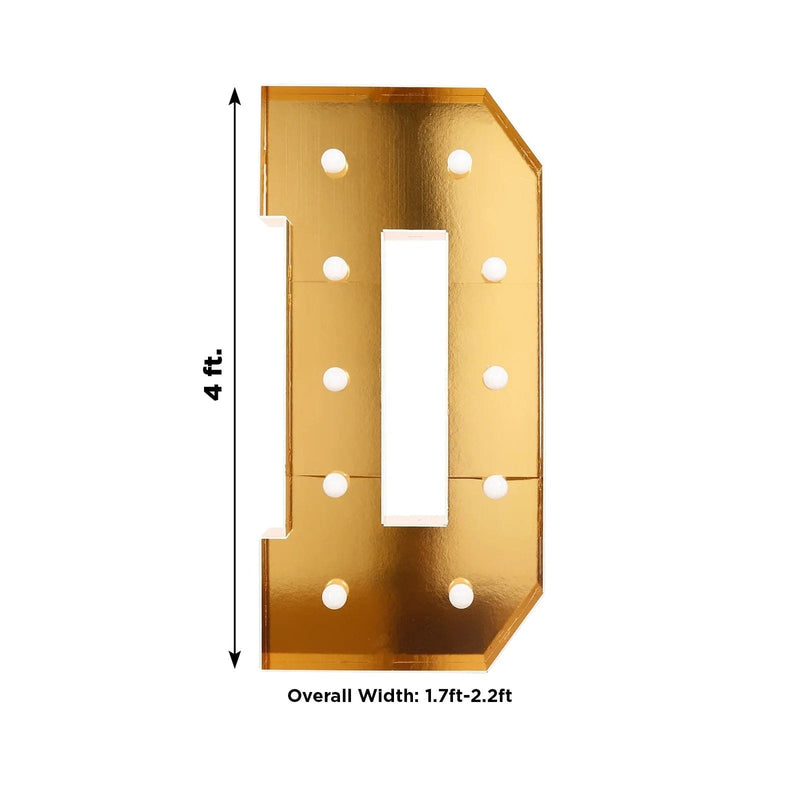 4ft Lighted Pre-Cut Foam Board LED Marquee Letter - Gold