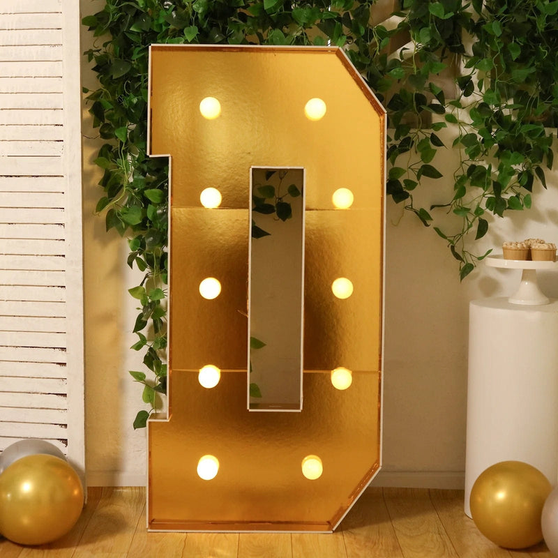 4ft Lighted Pre-Cut Foam Board LED Marquee Letter - Gold
