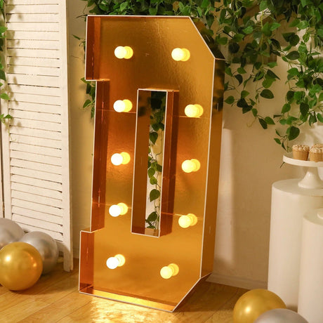 4ft Lighted Pre-Cut Foam Board LED Marquee Letter - Gold