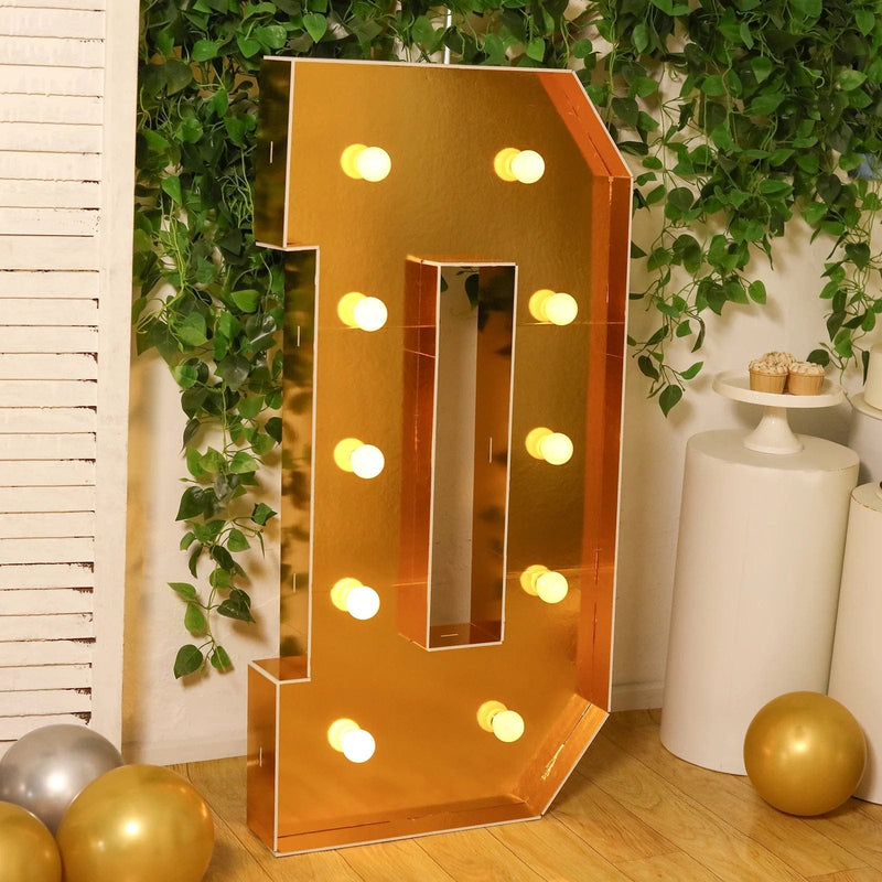 4ft Lighted Pre-Cut Foam Board LED Marquee Letter - Gold