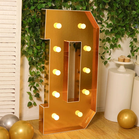 4ft Lighted Pre-Cut Foam Board LED Marquee Letter - Gold