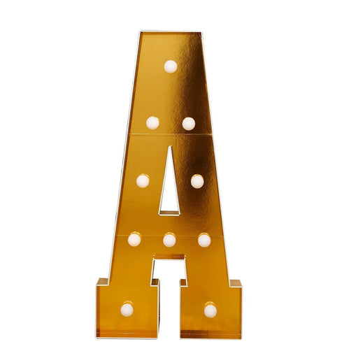 4ft Lighted Pre-Cut Foam Board LED Marquee Letter - Gold WOD_METLTR11_4FT_GD_A