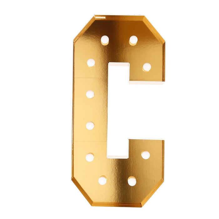 4ft Lighted Pre-Cut Foam Board LED Marquee Letter - Gold WOD_METLTR11_4FT_GD_C
