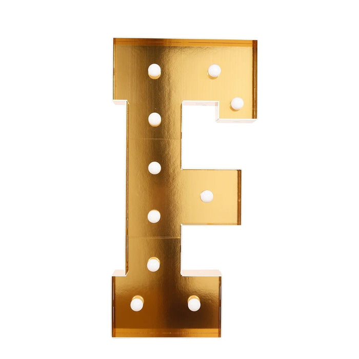 4ft Lighted Pre-Cut Foam Board LED Marquee Letter - Gold WOD_METLTR11_4FT_GD_F