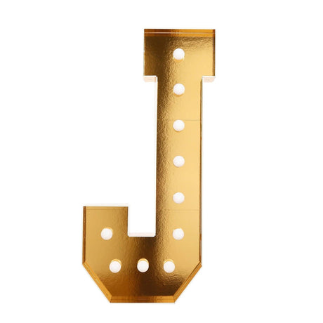 4ft Lighted Pre-Cut Foam Board LED Marquee Letter - Gold WOD_METLTR11_4FT_GD_J