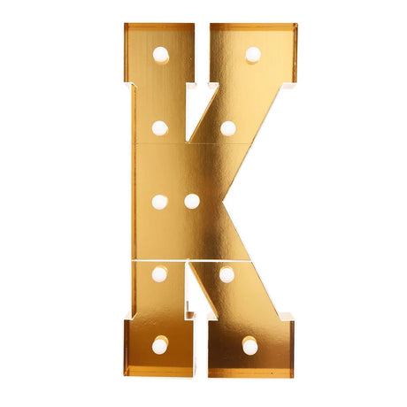 4ft Lighted Pre-Cut Foam Board LED Marquee Letter - Gold WOD_METLTR11_4FT_GD_K