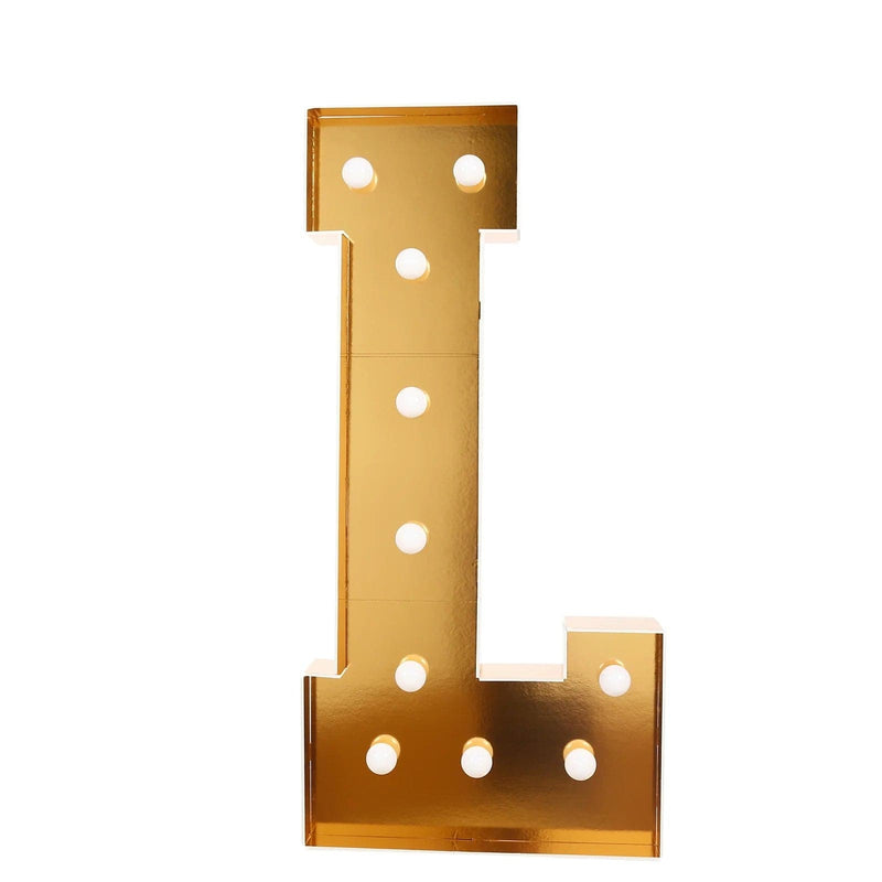 4ft Lighted Pre-Cut Foam Board LED Marquee Letter - Gold WOD_METLTR11_4FT_GD_L