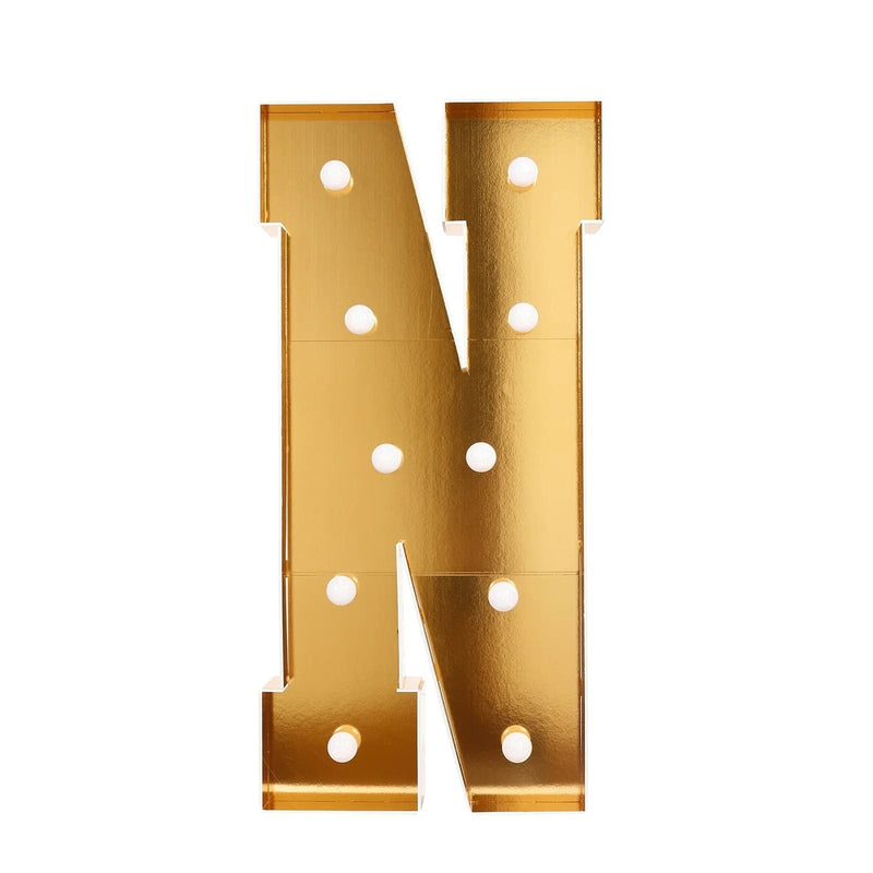 4ft Lighted Pre-Cut Foam Board LED Marquee Letter - Gold WOD_METLTR11_4FT_GD_N