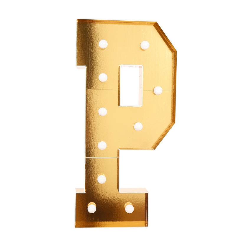 4ft Lighted Pre-Cut Foam Board LED Marquee Letter - Gold WOD_METLTR11_4FT_GD_P