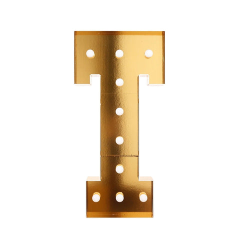 4ft Lighted Pre-Cut Foam Board LED Marquee Letter - Gold WOD_METLTR11_4FT_GD_T