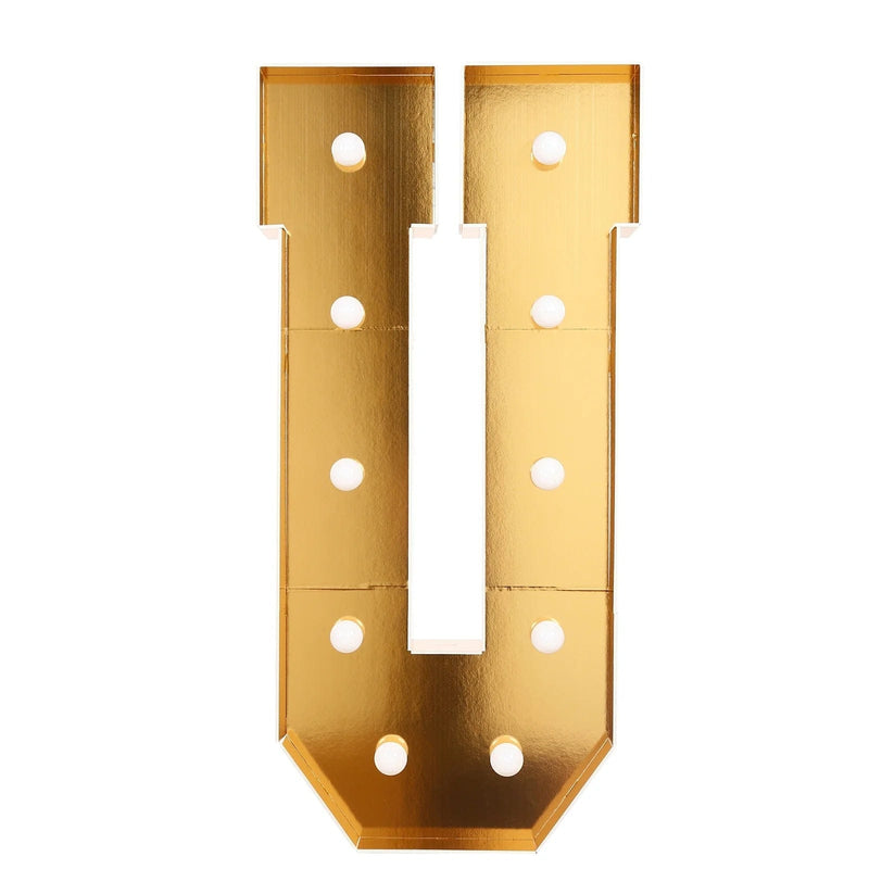 4ft Lighted Pre-Cut Foam Board LED Marquee Letter - Gold WOD_METLTR11_4FT_GD_U