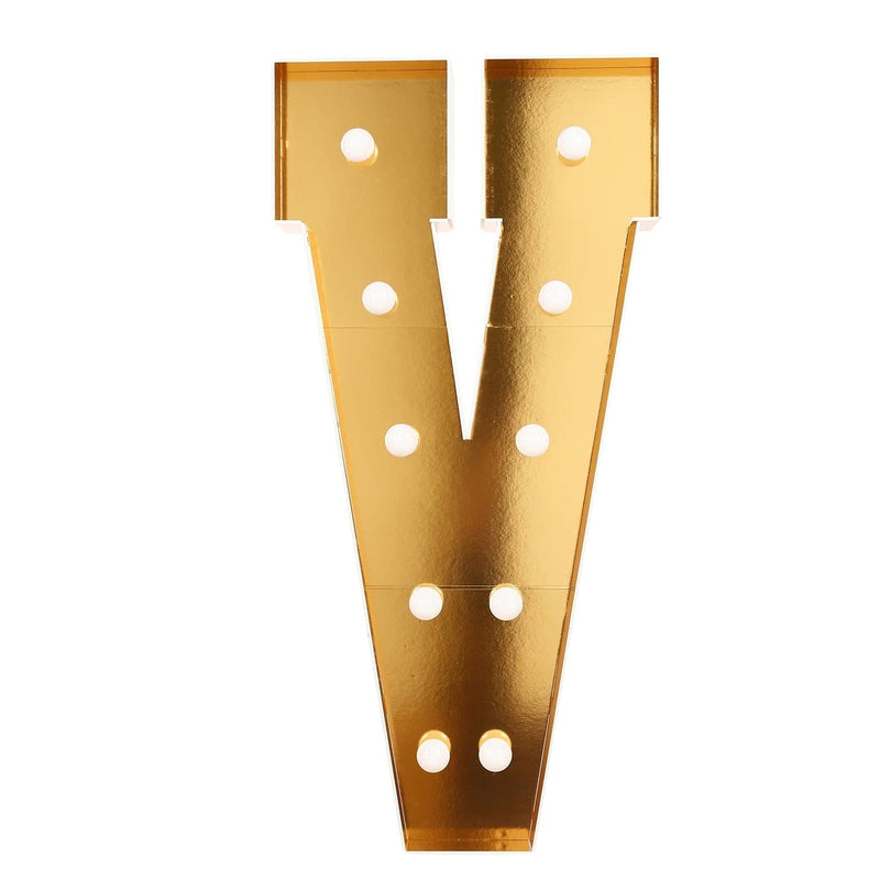 4ft Lighted Pre-Cut Foam Board LED Marquee Letter - Gold WOD_METLTR11_4FT_GD_V