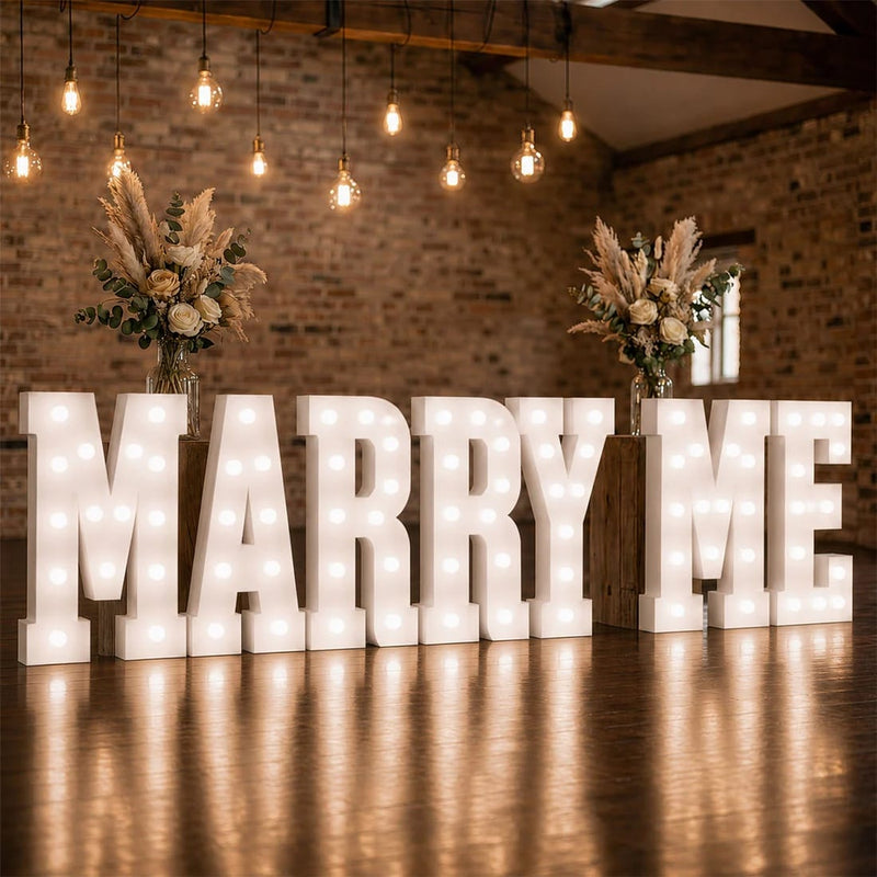 4ft Lighted Pre-Cut Foam Board LED "MARRY ME" Marquee Letter Set