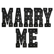 4ft Lighted Pre-Cut Foam Board LED "MARRY ME" Marquee Letter Set BDL_WOD_METLTR11_4FT_BLK_MARRY