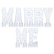 4ft Lighted Pre-Cut Foam Board LED "MARRY ME" Marquee Letter Set BDL_WOD_METLTR11_4FT_WHT_MARRY