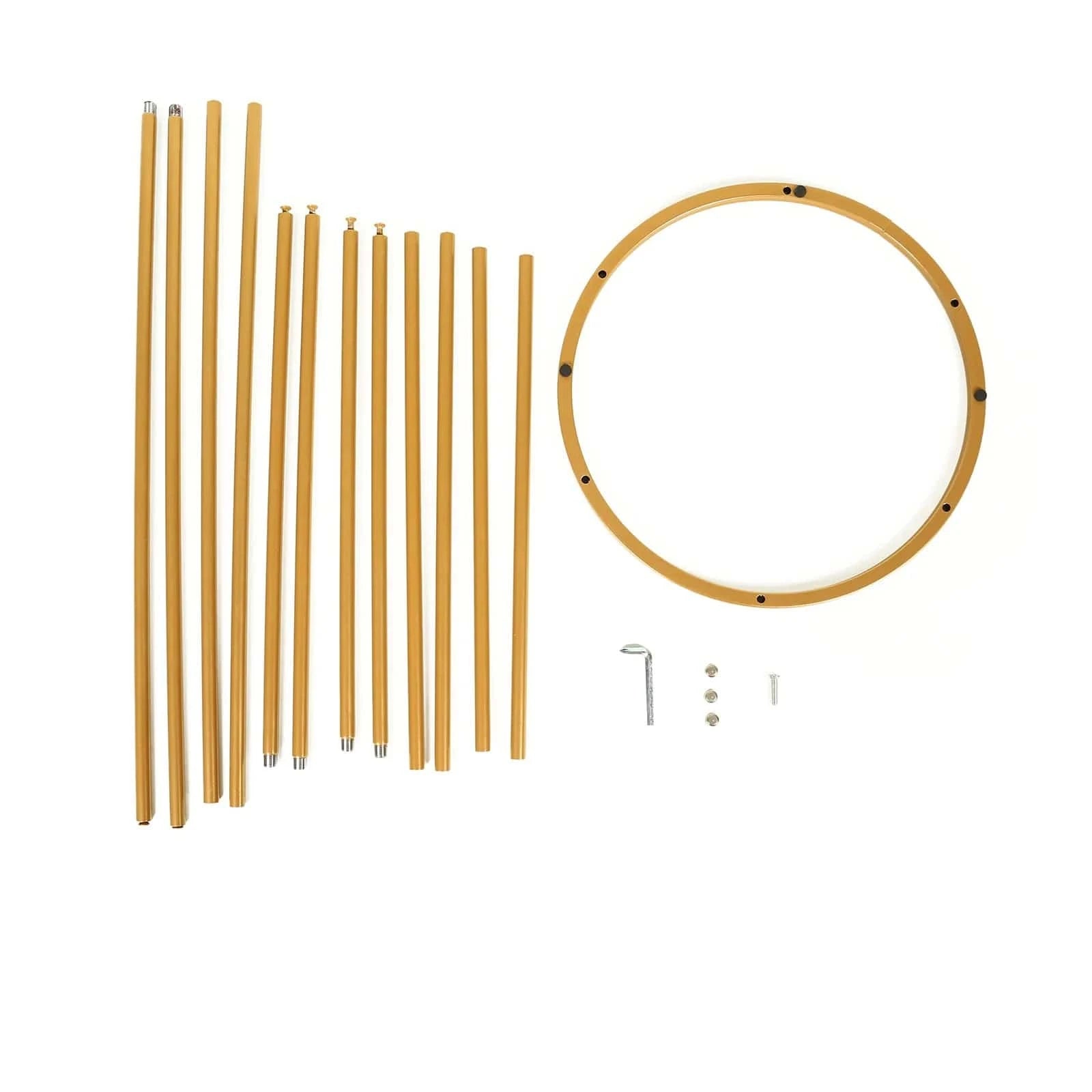 4ft Metal 6-Tubes Single Stem Flower Centerpiece Minimalist Style - Gold IRON_VASE_013_RND_48_GOLD