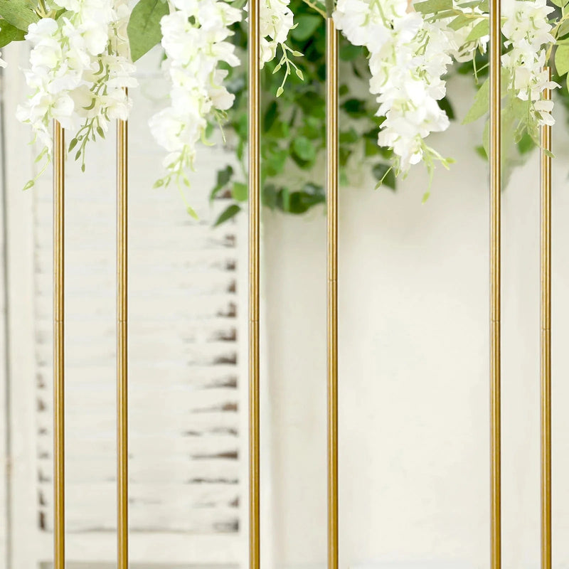 4ft Metal 6-Tubes Single Stem Flower Centerpiece Minimalist Style - Gold IRON_VASE_013_RND_48_GOLD