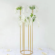 4ft Metal 6-Tubes Single Stem Flower Centerpiece Minimalist Style - Gold IRON_VASE_013_RND_48_GOLD