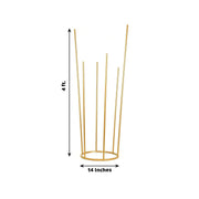 4ft Metal 6-Tubes Single Stem Flower Centerpiece Minimalist Style - Gold IRON_VASE_013_RND_48_GOLD