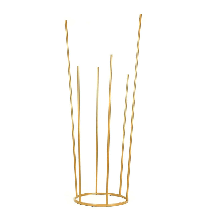 4ft Metal 6-Tubes Single Stem Flower Centerpiece Minimalist Style - Gold IRON_VASE_013_RND_48_GOLD