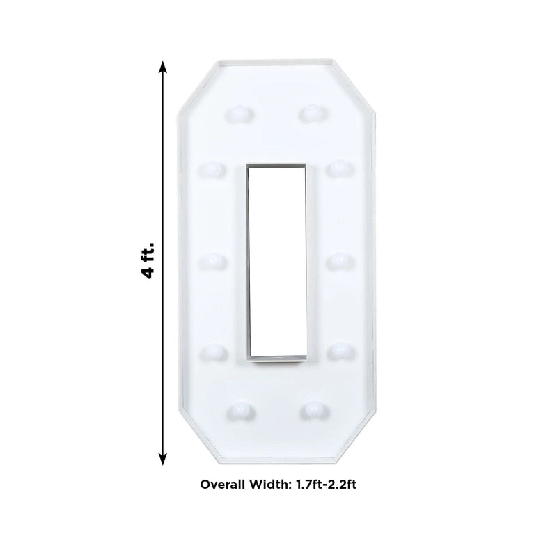 4ft XL LED Marquee Letter Foam Board with 10 Warm White Battery Operated LEDs - White