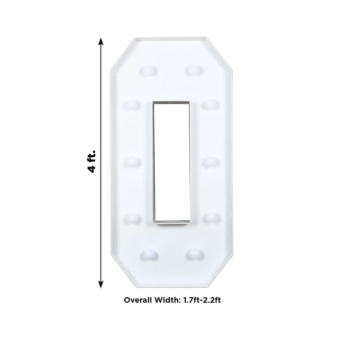 4ft XL LED Marquee Letter Foam Board with 10 Warm White Battery Operated LEDs - White