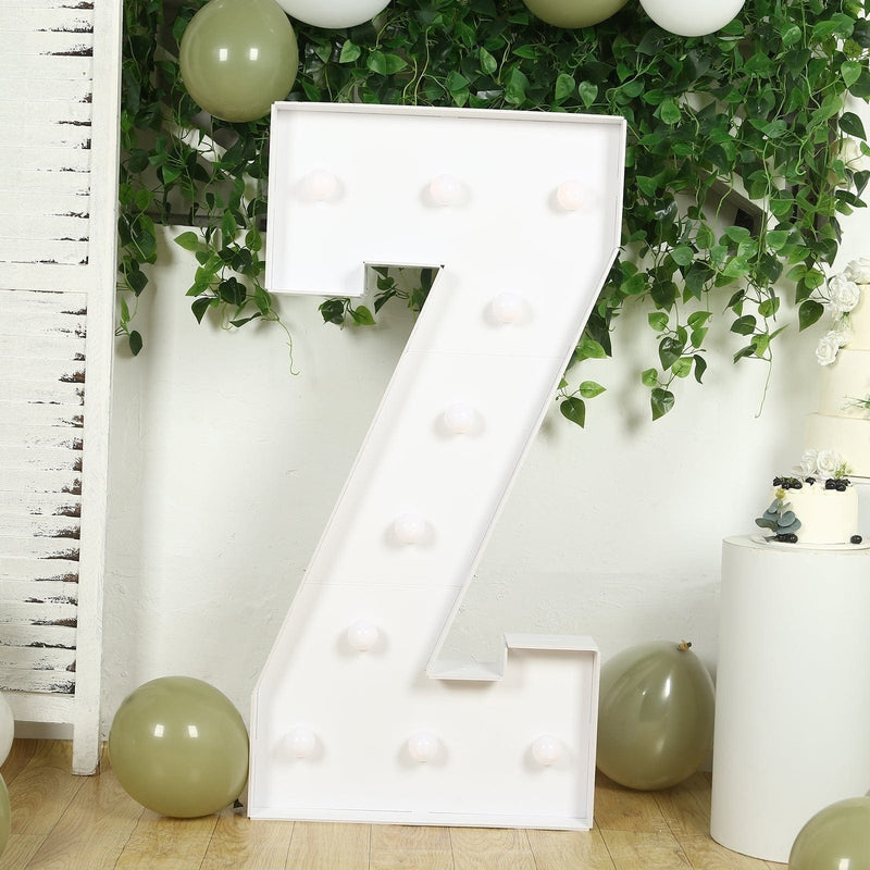 4ft XL LED Marquee Letter Foam Board with 10 Warm White Battery Operated LEDs - White