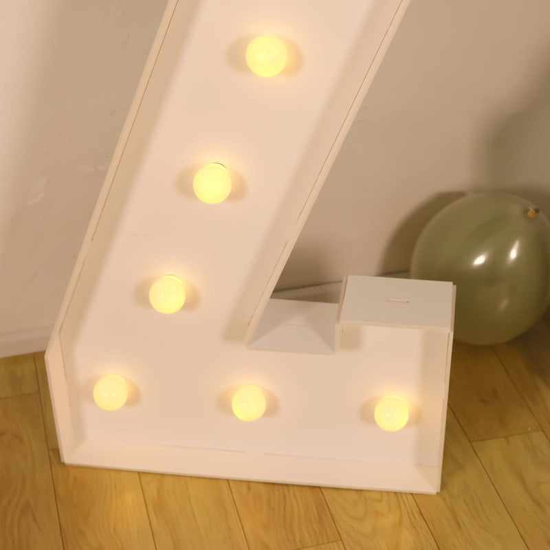 4ft XL LED Marquee Letter Foam Board with 10 Warm White Battery Operated LEDs - White