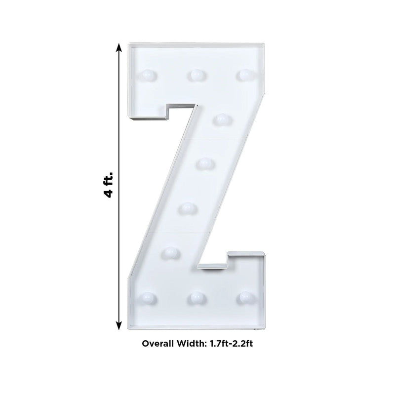 4ft XL LED Marquee Letter Foam Board with 10 Warm White Battery Operated LEDs - White